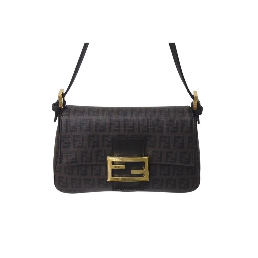 Fendi Bag One Mamma Zucchino Handbag Brown Bucket Hobo Shoulder